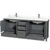 Custom image for Dark Gray with Brushed Chrome Trim / White Quartz, Rectangular Sink / No Mirror