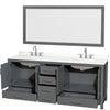 Custom image for Dark Gray with Brushed Chrome Trim / White Quartz, Rectangular Sink / 70