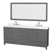 Custom image for Dark Gray with Brushed Chrome Trim / White Quartz, Rectangular Sink / 70