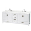 Custom image for White with Brushed Chrome Trim / Giotto Quartz, Rectangular Sink / No Mirror
