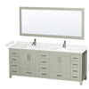 Custom image for Light Green with Brushed Nickel Trim / Carrara Cultured Marble, Rectangular Sink / 70