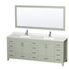Custom image for Light Green with Brushed Nickel Trim / Giotto Quartz, Rectangular Sink / 70