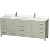 Custom image for Light Green with Brushed Nickel Trim / White Quartz, Rectangular Sink / No Mirror