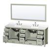 Custom image for Light Green with Brushed Nickel Trim / White Quartz, Rectangular Sink / 70