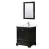 Custom image for Dark Espresso with Polished Chrome Trim / Carrara Cultured Marble, Rectangular Sink / 24