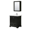Custom image for Dark Espresso with Polished Chrome Trim / Carrara Cultured Marble, Rectangular Sink / Medicine Cabinet