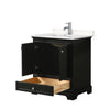 Custom image for Dark Espresso with Polished Chrome Trim / Carrara Cultured Marble, Rectangular Sink / No Mirror