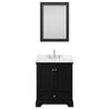 Custom image for Dark Espresso with Polished Chrome Trim / Carrara Cultured Marble, Rectangular Sink / Medicine Cabinet