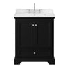 Custom image for Dark Espresso with Polished Chrome Trim / Carrara Cultured Marble, Rectangular Sink / No Mirror