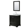 Custom image for Dark Espresso with Polished Chrome Trim / White Carrara Marble, Oval Sink / 24