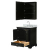 Custom image for Dark Espresso with Polished Chrome Trim / White Carrara Marble, Oval Sink / Medicine Cabinet