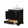 Custom image for Dark Espresso with Polished Chrome Trim / White Carrara Marble, Oval Sink / No Mirror