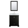 Custom image for Dark Espresso with Polished Chrome Trim / White Carrara Marble, Rectangular Sink / 24