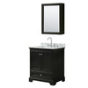 Custom image for Dark Espresso with Polished Chrome Trim / White Carrara Marble, Rectangular Sink / Medicine Cabinet