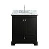 Custom image for Dark Espresso with Polished Chrome Trim / White Carrara Marble, Rectangular Sink / No Mirror