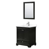Custom image for Dark Espresso with Polished Chrome Trim / White Cultured Marble, Rectangular Sink / 24