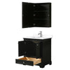 Custom image for Dark Espresso with Polished Chrome Trim / White Cultured Marble, Rectangular Sink / Medicine Cabinet