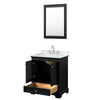 Custom image for Dark Espresso with Polished Chrome Trim / White Cultured Marble, Rectangular Sink / 24