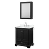 Custom image for Dark Espresso with Polished Chrome Trim / White Cultured Marble, Rectangular Sink / Medicine Cabinet