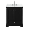 Custom image for Dark Espresso with Polished Chrome Trim / White Cultured Marble, Rectangular Sink / No Mirror