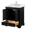 Custom image for Dark Espresso with Polished Chrome Trim / White Cultured Marble, Rectangular Sink / No Mirror