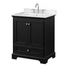 Custom image for Dark Espresso with Polished Chrome Trim / White Cultured Marble, Rectangular Sink / No Mirror