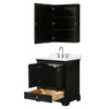 Custom image for Dark Espresso with Polished Chrome Trim / White Quartz, Rectangular Sink / Medicine Cabinet