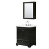Custom image for Dark Espresso with Polished Chrome Trim / White Quartz, Rectangular Sink / Medicine Cabinet