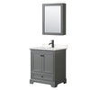 Custom image for Dark Gray with Matte Black Trim / Carrara Cultured Marble, Rectangular Sink / Medicine Cabinet