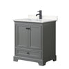 Custom image for Dark Gray with Matte Black Trim / Carrara Cultured Marble, Rectangular Sink / No Mirror