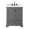 Custom image for Dark Gray with Matte Black Trim / Carrara Cultured Marble, Rectangular Sink / No Mirror