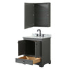 Custom image for Dark Gray with Matte Black Trim / White Carrara Marble, Oval Sink / Medicine Cabinet