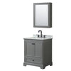 Custom image for Dark Gray with Matte Black Trim / White Carrara Marble, Rectangular Sink / Medicine Cabinet