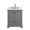 Custom image for Dark Gray with Matte Black Trim / White Carrara Marble, Rectangular Sink / No Mirror