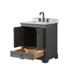 Custom image for Dark Gray with Matte Black Trim / White Carrara Marble, Rectangular Sink / No Mirror