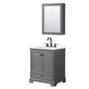 Custom image for Dark Gray with Matte Black Trim / Giotto Quartz, Rectangular Sink / Medicine Cabinet