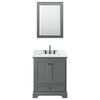 Custom image for Dark Gray with Matte Black Trim / White Cultured Marble, Rectangular Sink / Medicine Cabinet