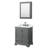 Custom image for Dark Gray with Matte Black Trim / White Cultured Marble, Rectangular Sink / Medicine Cabinet