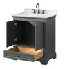 Custom image for Dark Gray with Matte Black Trim / White Cultured Marble, Rectangular Sink / No Mirror