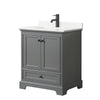 Custom image for Dark Gray with Matte Black Trim / White Quartz, Rectangular Sink / No Mirror