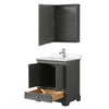 Custom image for Dark Gray with Polished Chrome Trim / Carrara Cultured Marble, Rectangular Sink / Medicine Cabinet