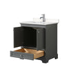 Custom image for Dark Gray with Polished Chrome Trim / Carrara Cultured Marble, Rectangular Sink / No Mirror