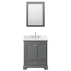 Custom image for Dark Gray with Polished Chrome Trim / Carrara Cultured Marble, Rectangular Sink / 24