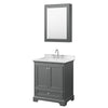 Custom image for Dark Gray with Polished Chrome Trim / Carrara Cultured Marble, Rectangular Sink / Medicine Cabinet