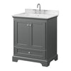 Custom image for Dark Gray with Polished Chrome Trim / Carrara Cultured Marble, Rectangular Sink / No Mirror