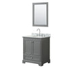 Custom image for Dark Gray with Polished Chrome Trim / White Carrara Marble, Oval Sink / 24