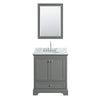 Custom image for Dark Gray with Polished Chrome Trim / White Carrara Marble, Oval Sink / Medicine Cabinet