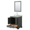 Custom image for Dark Gray with Polished Chrome Trim / White Carrara Marble, Rectangular Sink / 24