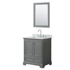 Custom image for Dark Gray with Polished Chrome Trim / White Carrara Marble, Rectangular Sink / 24