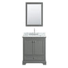Custom image for Dark Gray with Polished Chrome Trim / White Carrara Marble, Rectangular Sink / Medicine Cabinet